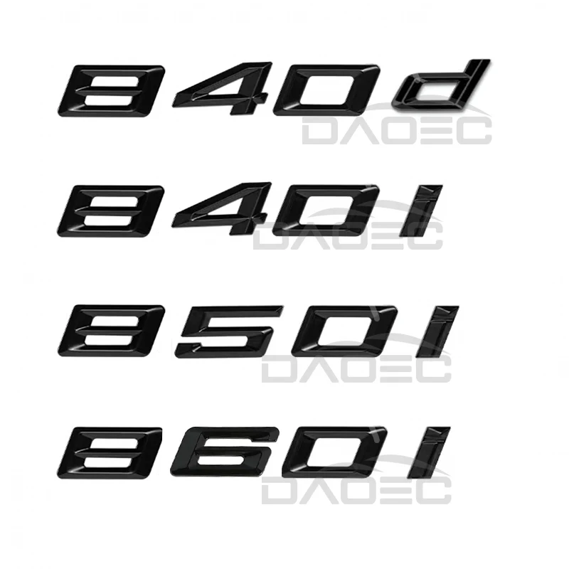 

Car 3D Trunk ABS Chrome Letters Logos Badge Emblem Decals Styling Sticker For BMW 8 Series 840d 840i 850i 860i E31 G14 G15 G16