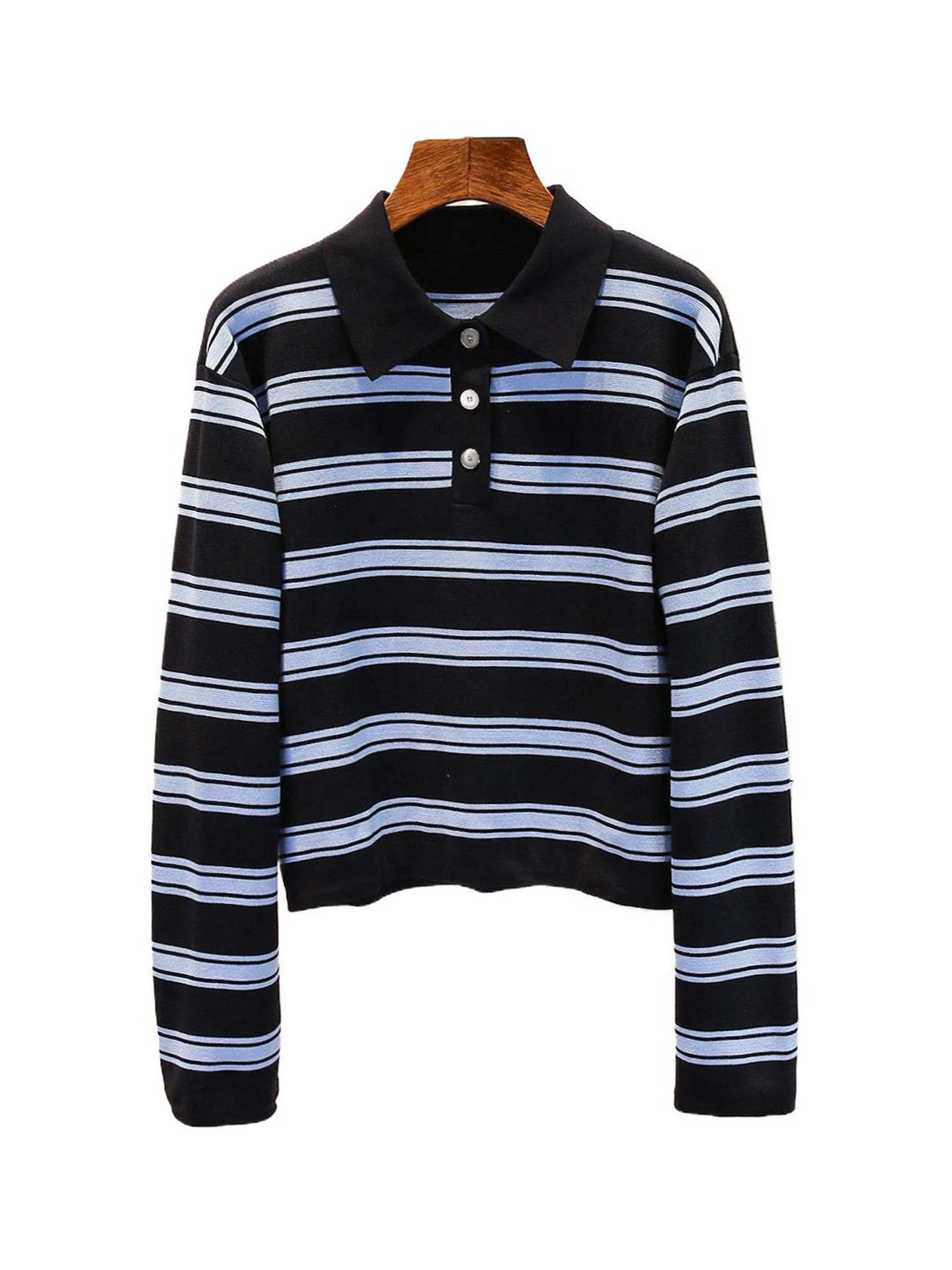 

S Home South Oil High End Women's Ne Striped Knitwear Top Autumn College Sle Premium Quali Ladies Faion