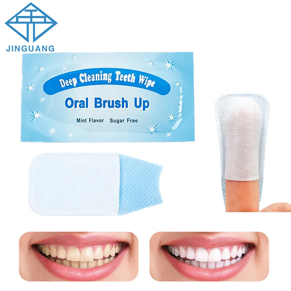 

200Pcs Natural Oral Brush Up Wipe Tooth Brush Finger Tip Oral Deep Cleaning Wipes Dental White Teeth Oral Hygiene Teeth Whitenin