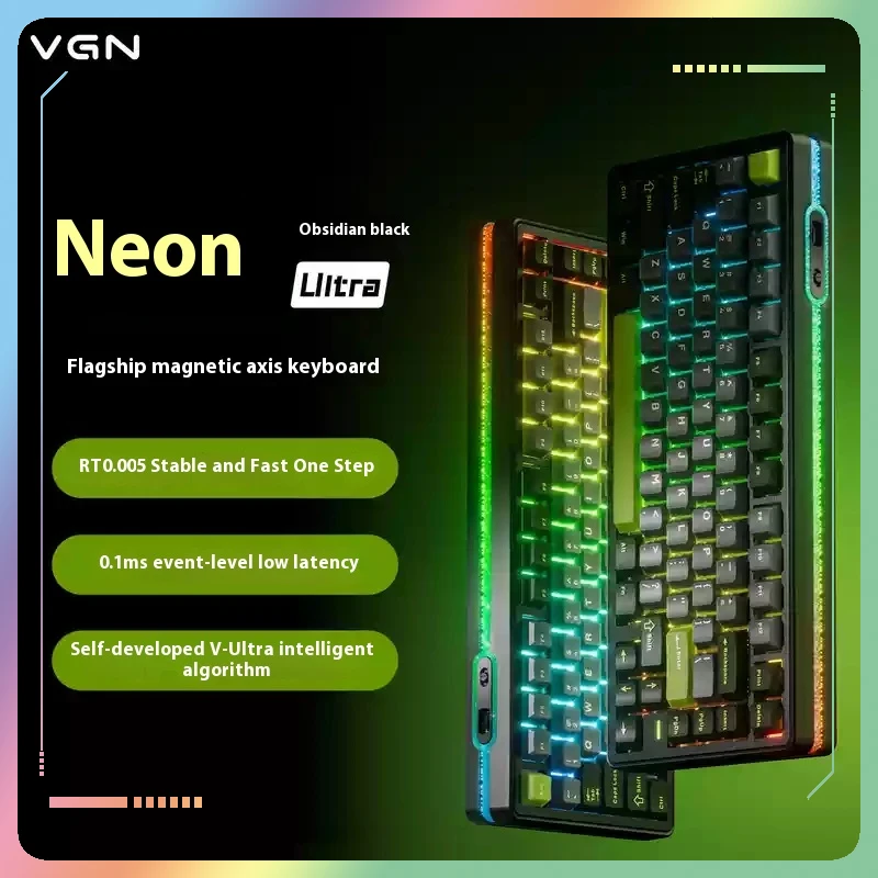 

Клавиатура Vgn Neon с магнитной осью 75, настраиваемая игровая горячая замена, RGB компьютерная офисная периферия, аксессуары для мыши и клавиатуры