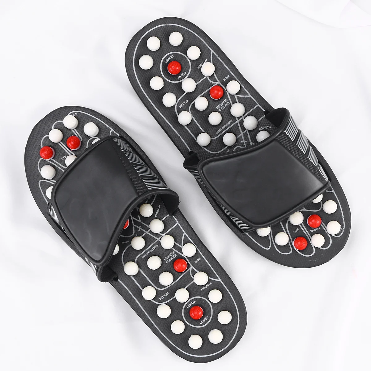 Massage Slippers Relax Sandals Rotating Tai Chi Foot Reflexology Massage Shoes Bulk Acupoint Massage Flat Slippers