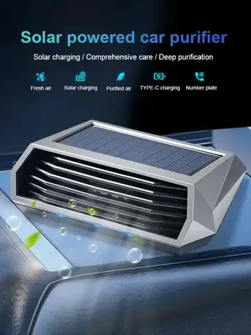 1pc, Solar Purifier, Automatic Operation, Air Purifier with Vibration Sensor, Can Significantly Improve the Air Inside the Car I