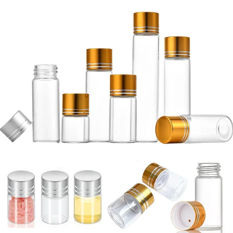 30Pcs 5ml-25ml Mini Glass Bottles DIY Wishing Bottle Gravel Vial Mini Clear Sample Container For Wedding Decorations Party Gift