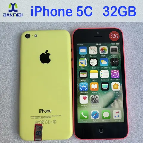 4.0" Original iPhone 5C Mobile Phone 4.0 Display Screen 32GB ROM WIFI IOS Old Phone Unlocked 3G Dual Core CellPhone