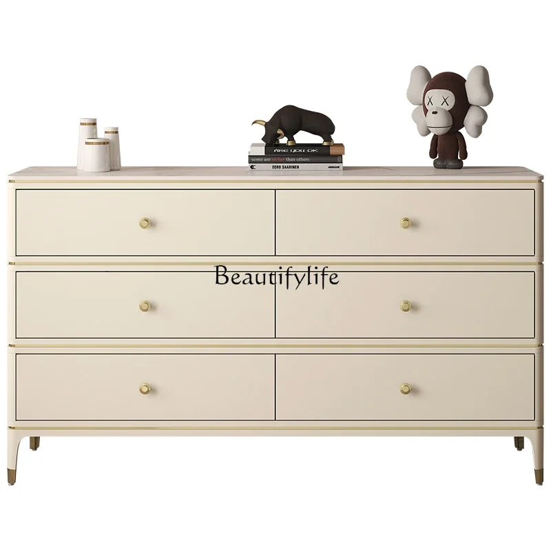 

LD33Italian light luxury solid wood chest cabinet living room modern storage locker against the wall