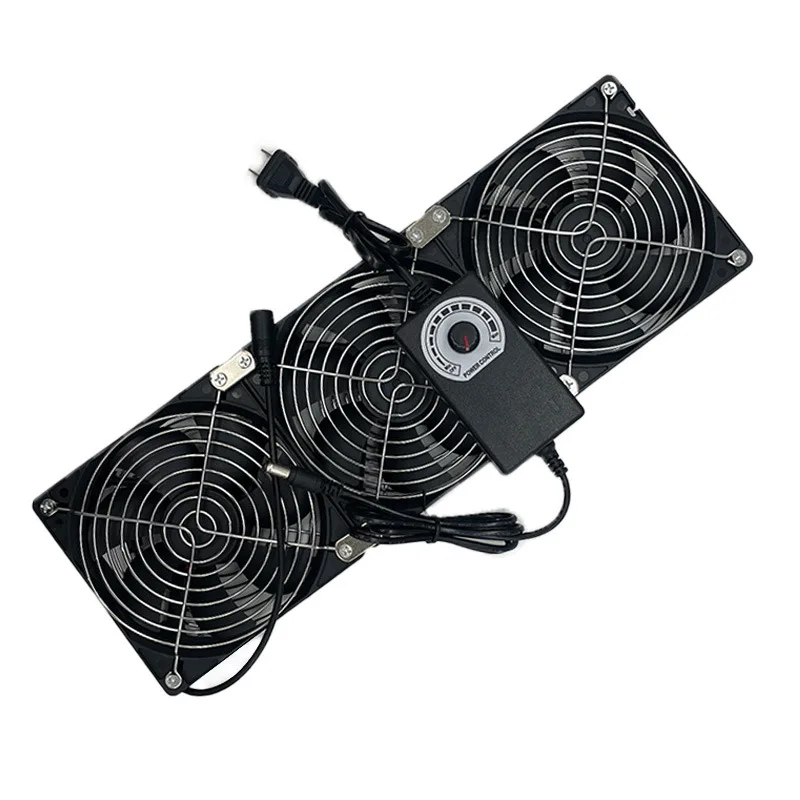 Large Air Volume Household Three Exhaust Fans Brushless Motor, Computer Graphics Card Router 220V Adjustable Speed, Heat
