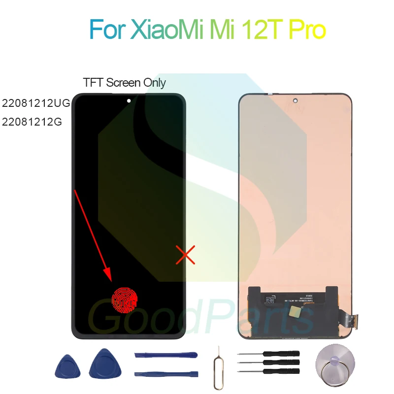 For XiaoMi 12T Pro Screen Display Replacement 2400*1080 22081212UG, 22081212G Mi 12T Pro LCD Touch Digitizer