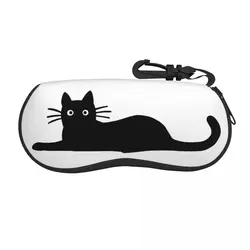 Custom Funny Cartoon Black Cat Glasses Case Portable Shell Eyeglasses Case Sunglasses Box