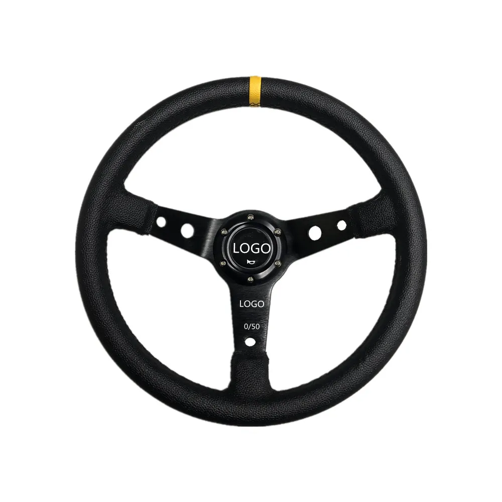 Hot Selling logo Suede Leather Car Steering Wheel