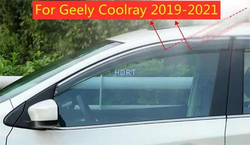 

Car Styling Side Window Deflector Visor Weather Shield 4pcs Sun Rain Guard Eyebrow Shelter For Geely Bin Yue Coolray 2019-2021