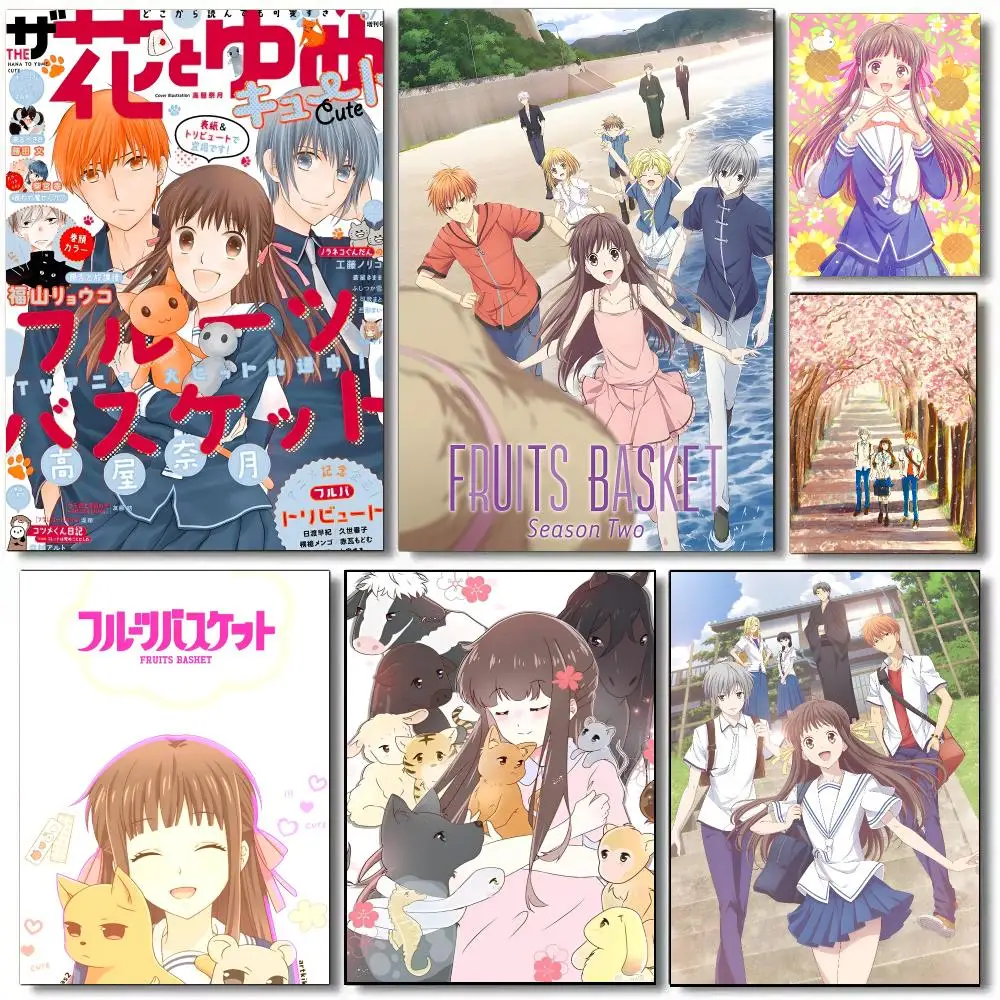 Classic Hot Anime Cartoon f-Fruits b-Basket Poster Self Adhesive Wall Art Decor for Bedroom Living Room Office Home Decor Gift
