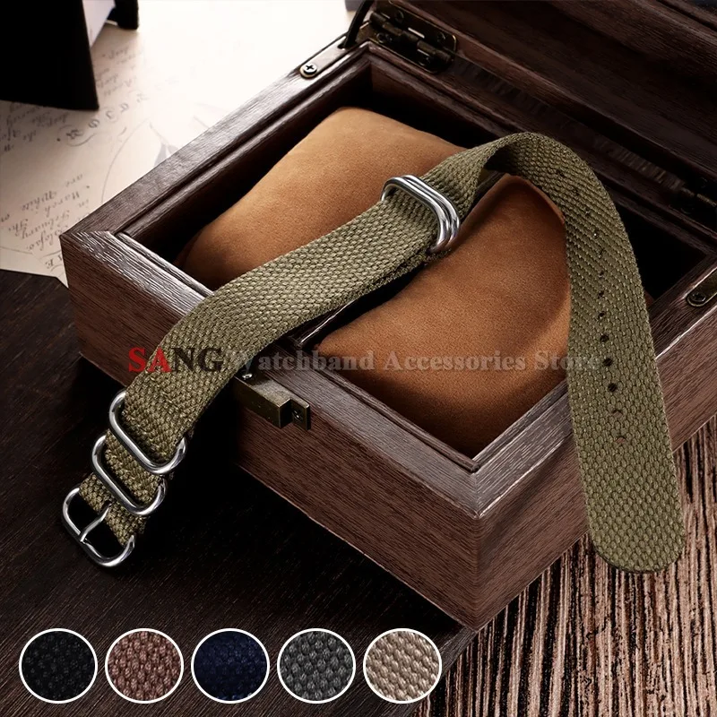 Bracelet de montre en Nylon pour hommes et femmes, 20mm 22mm, en tissu militaire, pour Omega Seamaster 007, Citizen, Seiko, Tudor
