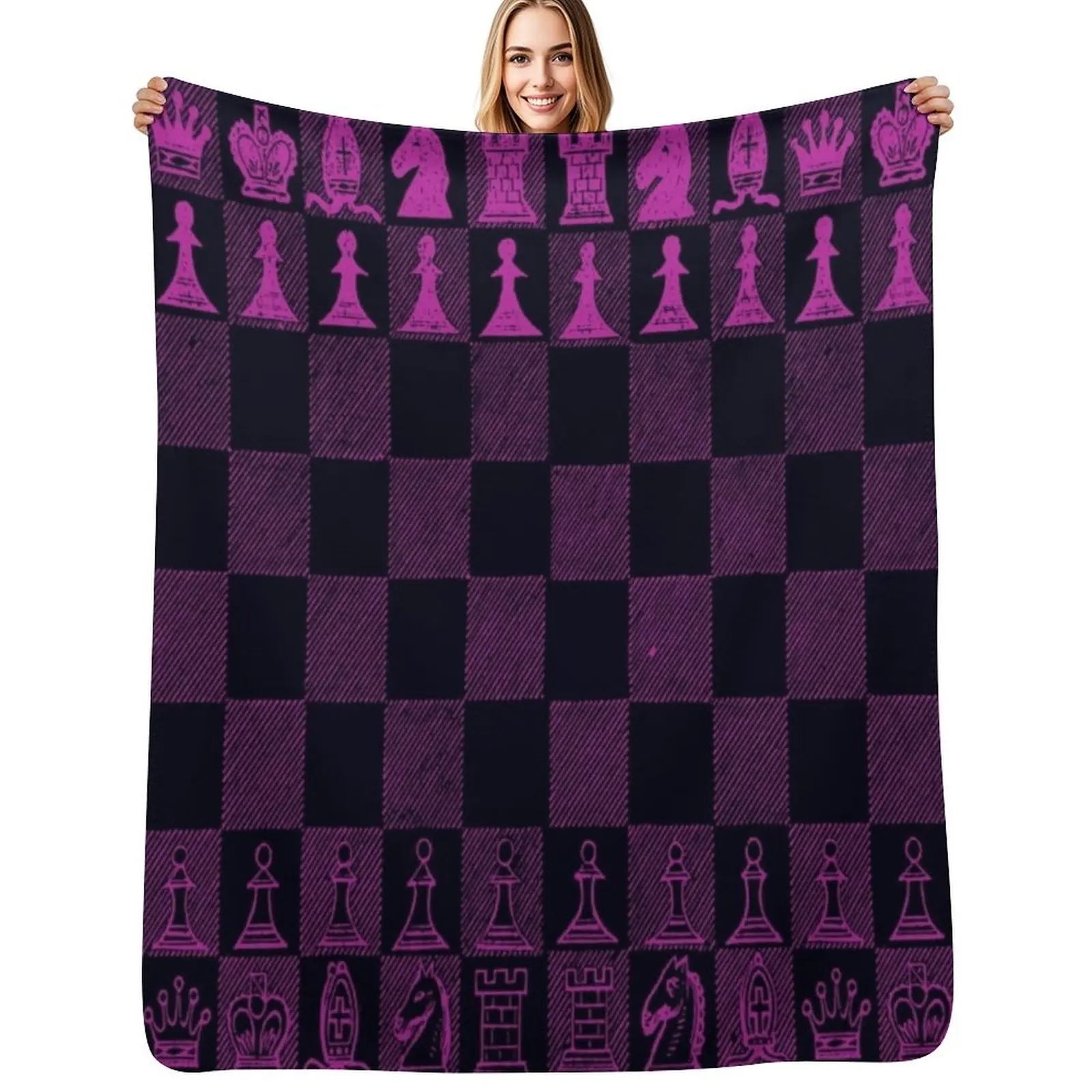 Chess Fan, Chess Player, Grand Master of Chess Throw Blanket Soft Bedroom Blanket for Night Sleeping