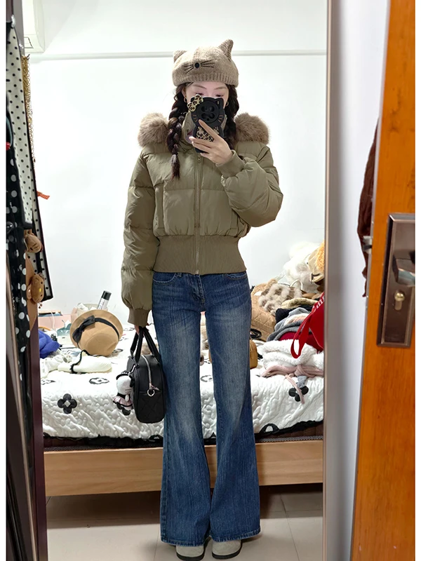 

Расклешенные джинсы в американском стиле ретро, женские свободные джинсы с низкой талией, осенне-зимние длинные брюки, широкие брюки, повседневная одежда