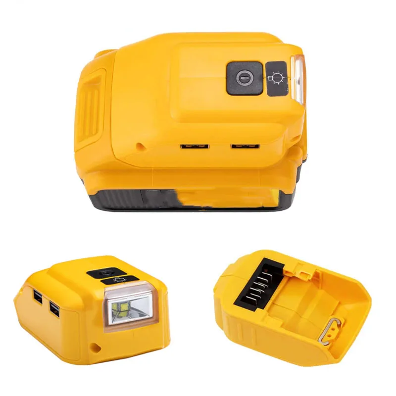 Original Replacement DCB090 Power Source Converter For Dewalt 20v Max 18V Battery Adapter With Dual USB DC 12V LED Work Light