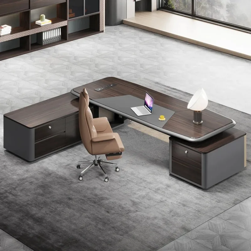 luxury scrivania office desk modern escritorio de oficina L shaped executive office table commercial boss Office furniture desks