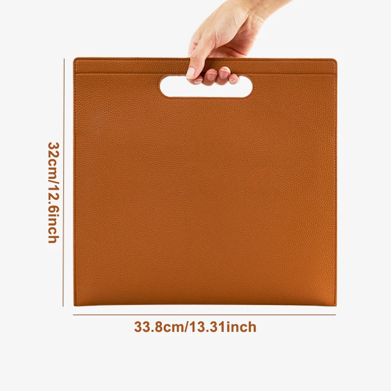 

A4 Heavy PU Leather Document Bag, Office Organizer, Tablet Bag, Office Organizer, Folder Organizer With Magnetic Buckle