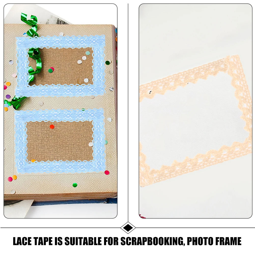 

3 Rolls Handmade Photo Frame Accessories Adhesive Tapes Colorful Decorative Automatic Lace Fabric Scrapbook Self