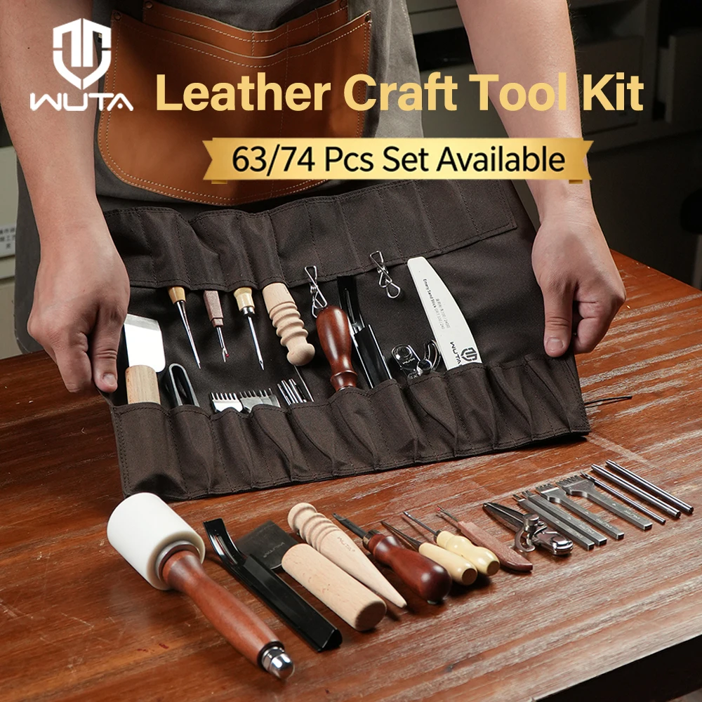 Leatherwork Beginner Tools - Набор инструментов WUTA 63/74 шт. для