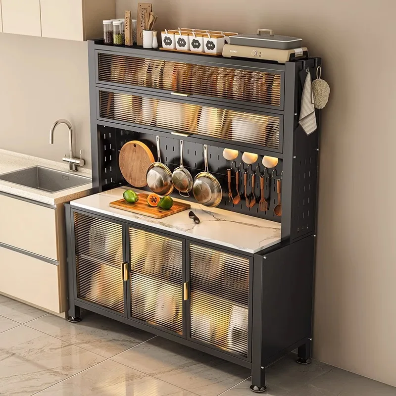 Household Cupboard, Kitchen Storage Cabinet, Tableware Cabinet, Coffee Preparation Counter Steel Organizing Cabinetspromote sale