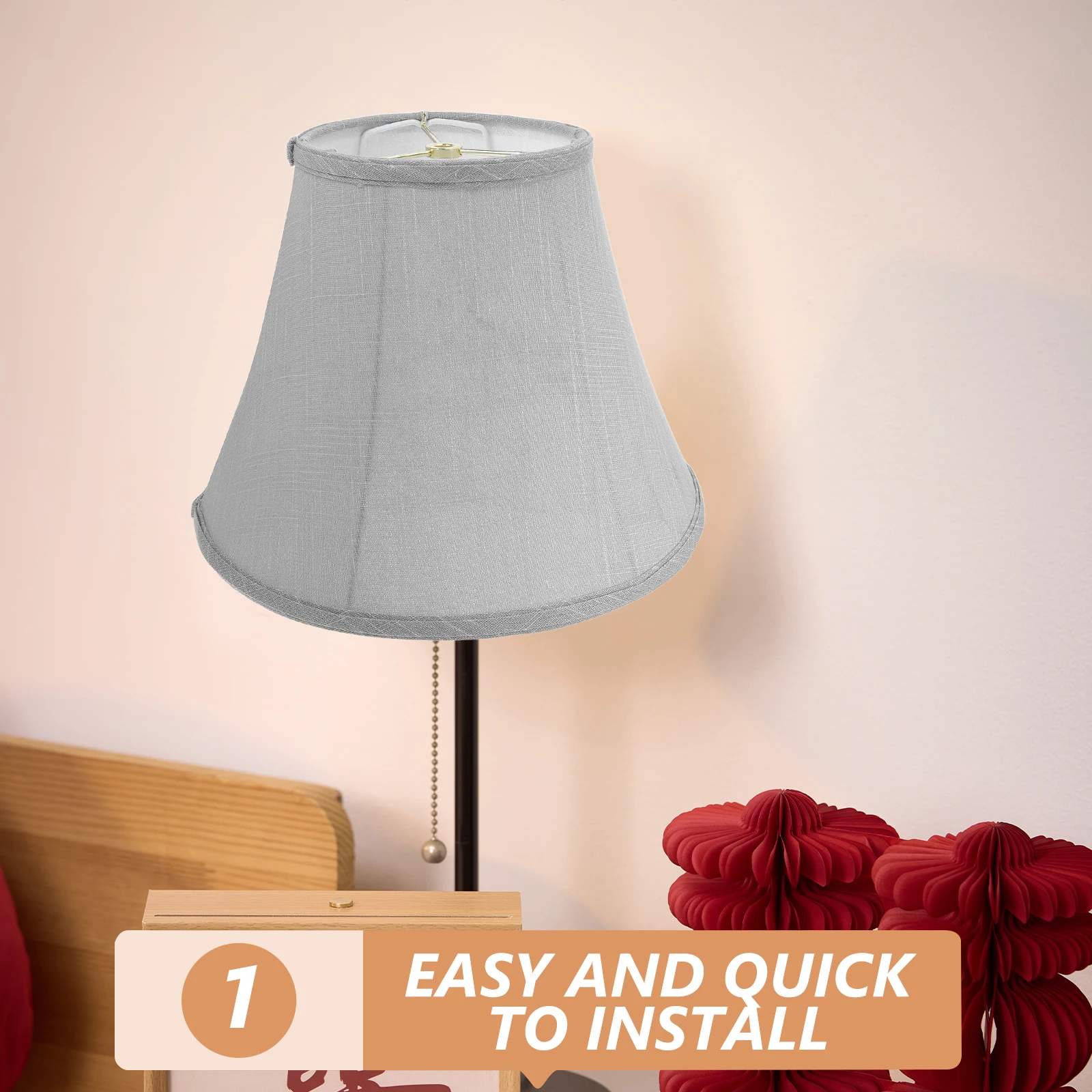 مدبب الكتان جرس عاكس الضوء هيكل قابل للطي غطاء عاكس الضوء الزخرفية غرفة المعيشة غرفة نوم المطبخ طاولة صغيرة مصباح أرضي #1