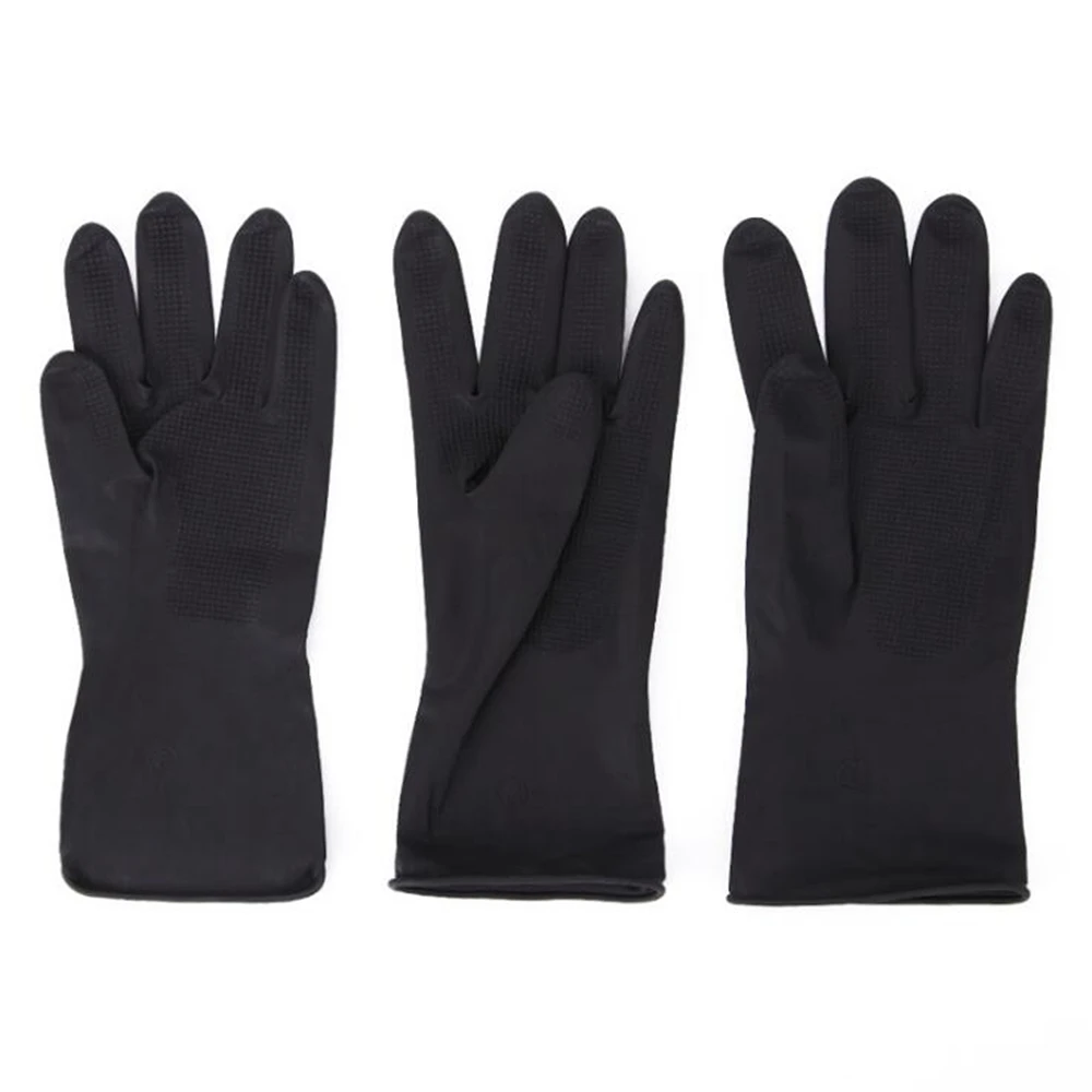 Guantes de goma reutilizables para teñir el cabello, herramientas de estilismo para peluquería, accesorios de barbería, 1 par