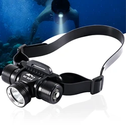 APLOS H900 LED Diving Headlamp 60 Meters Underwater Headlight 3000LM 5 Light Modes IPX8 Waterproof Dive HeadLight 21700 Light