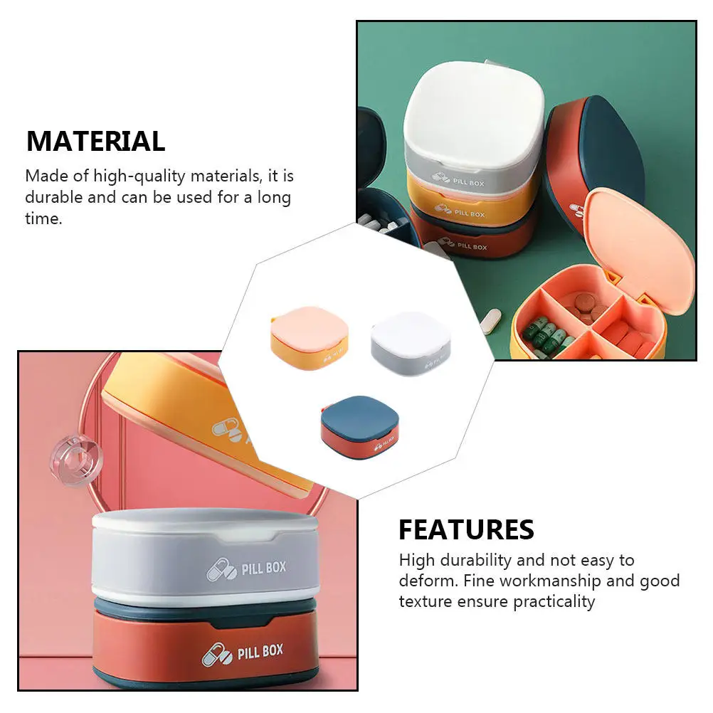 

Набор из 3 портативных контейнеров для лекарств: высококачественные герметичные органайзеры для таблеток, витаминов, зубных протезов, украшений, для путешествий и ежедневного планирования дозировок