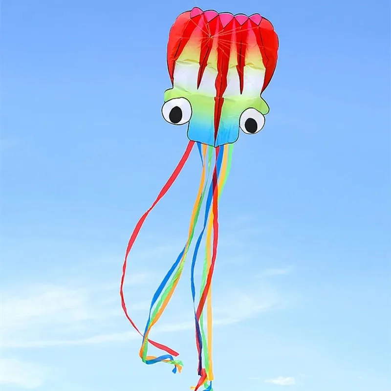 

free shipping octopus kite flying soft kites toys for children kite factory walk in sky outdoor fun jellyfish kite kite winder