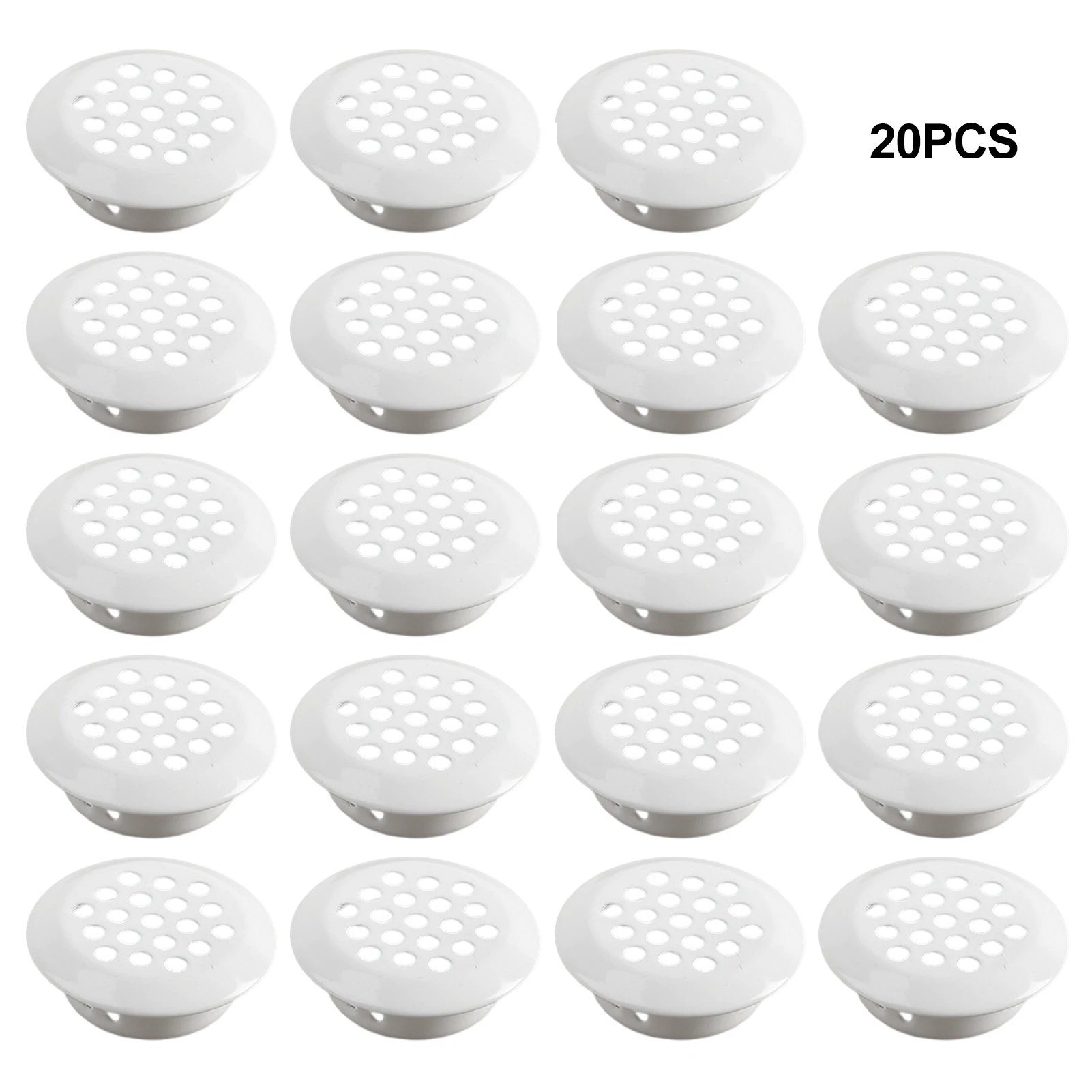 20pcs/pack Round Vent Grille Home Circular Wardrobe For Bathroom Louver Stainless Steel Easy Install Ventilation Closet Cabinet