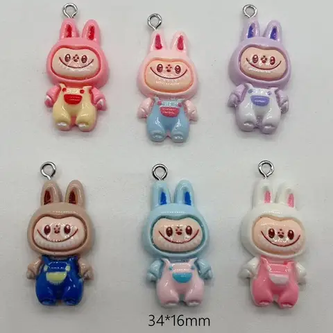 10 st nya kawaii kaninhartshängen trendiga och charmiga gör-det-själv-halsband armband örhängen nyckelringstillbehör 10 best sales berlock gör-det-själv - №6