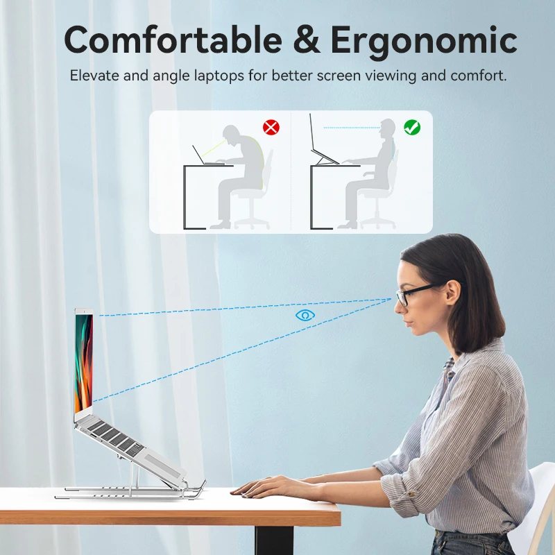 Macbook Air Pro 용 Vention 노트북 스탠드 홀더 MacBook Pro 수직 태블릿 스탠드 용 알루미늄 접이식 노트북 스탠드 노트북