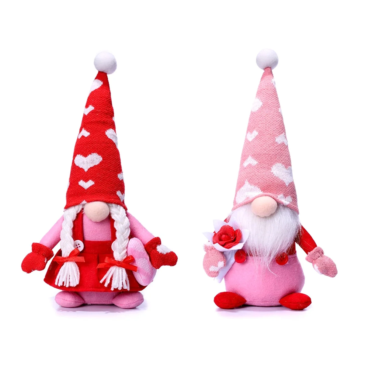 

Valentine Day Gnomes Decoration Plush - 2 PCS Mr. and Mrs. Scandinavian Tomte Doll Valentines for Home Table Ornaments