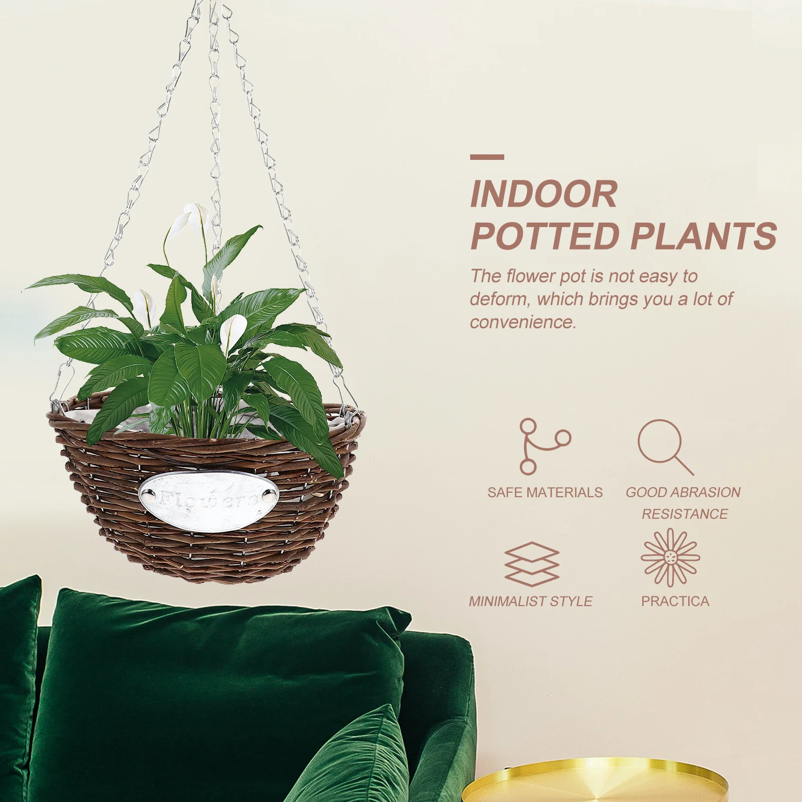 

2 Pcs Hanging Basket Flower Pot Outdoor Pots for Plants Indoor Planter Planters