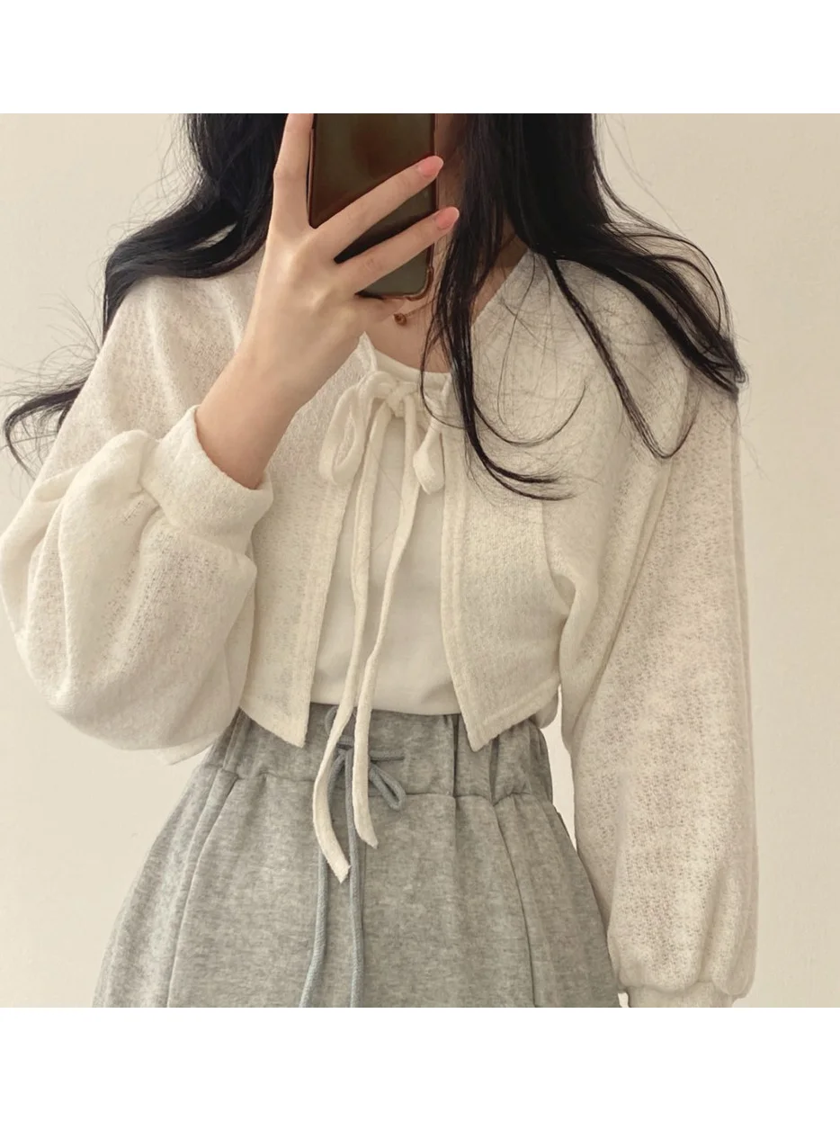 

Spring Autumn ort Lantern Sve Wrap Coat Women's plus Size Fat MM oulder Length Sve Sun Protection Thin Open Cardigan