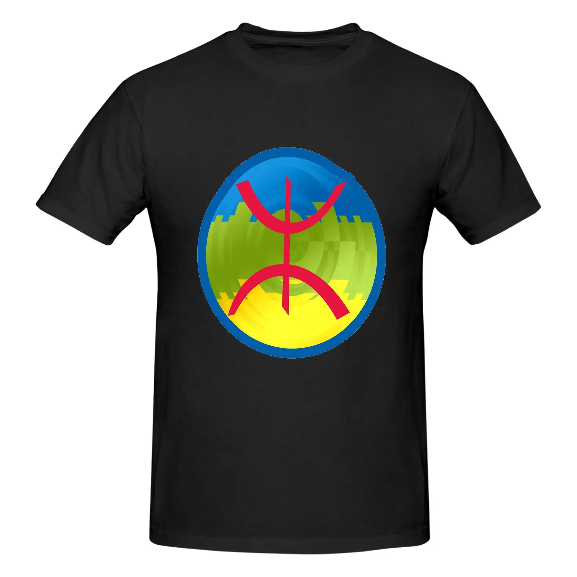 Berber Kabyle Berbers Amazigh Flag Men T-Shirt Double Sided Oversized T Shirts Men's Crew Neck Cotton Tees Short Summer Male