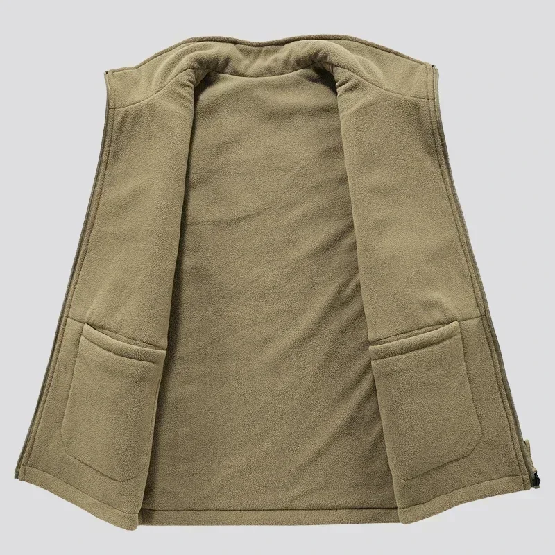 Двусторонняя куртка без рукавов, мужской жилет, пальто, зимний жилет, толстая теплая флисовая рабочая одежда, топы, жилет-карго, ветровка, новая мода