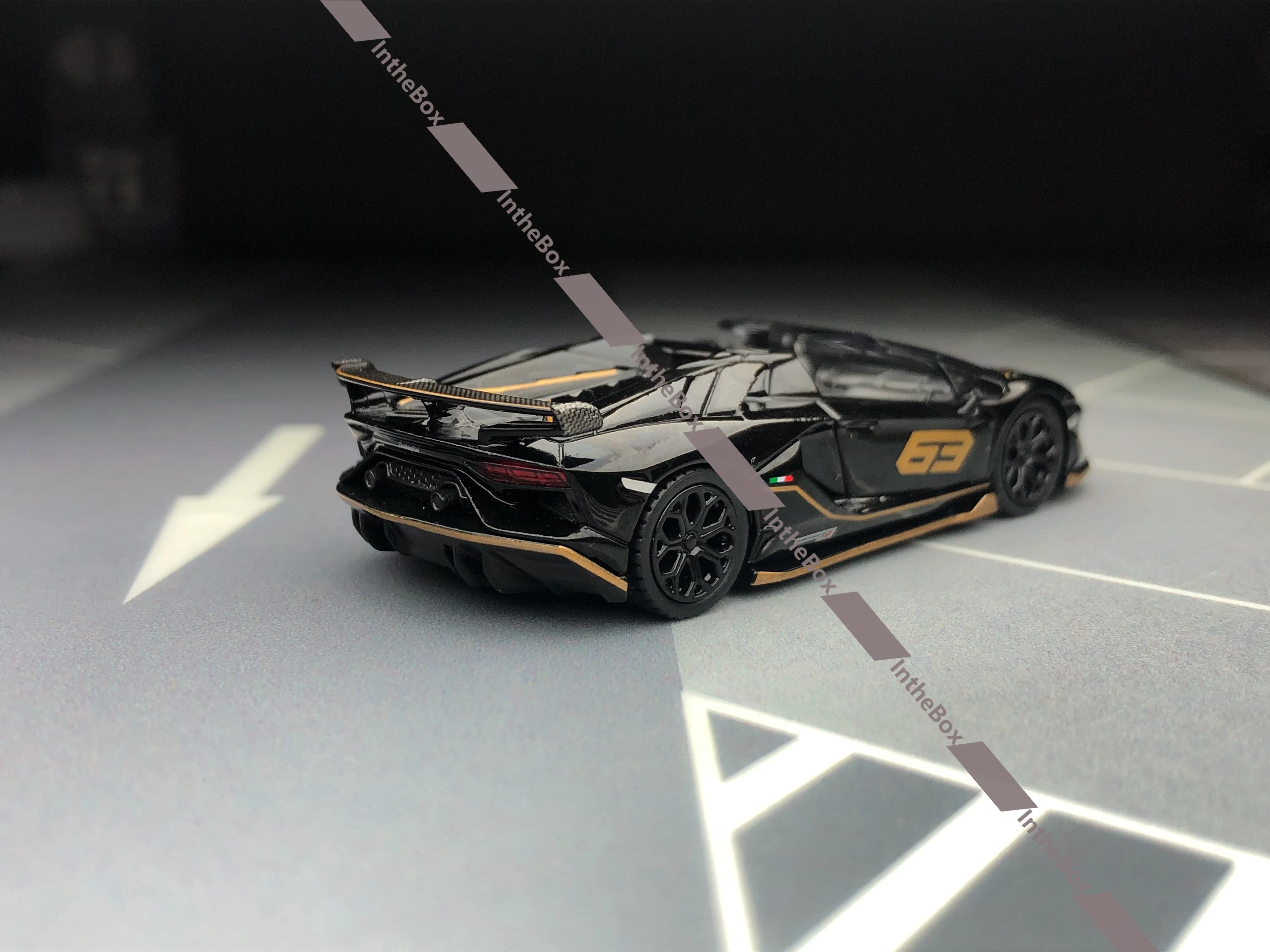 DEC 2024 Mini GT #803 Aventador SVJ 63 Roadster Nero Aldebaran 1/64 DIECAST Model Car Collection Limited Edition Hobby Toys