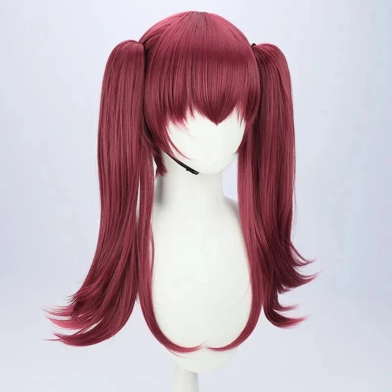 HOLOLIVE Houshou البحرية شعر مستعار تأثيري VTuber الظاهري المعبود الملحقات أنيمي لعب الأدوار زي حفلة الدعامة الشعر الاصطناعية