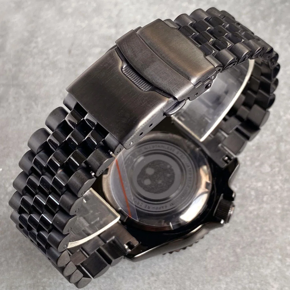41mm mod bolha safira cristal mergulho automático pvd relógio alívio dial masculino 3.8 coroa relógio de pulso 120 clique moldura borracha banda preto s