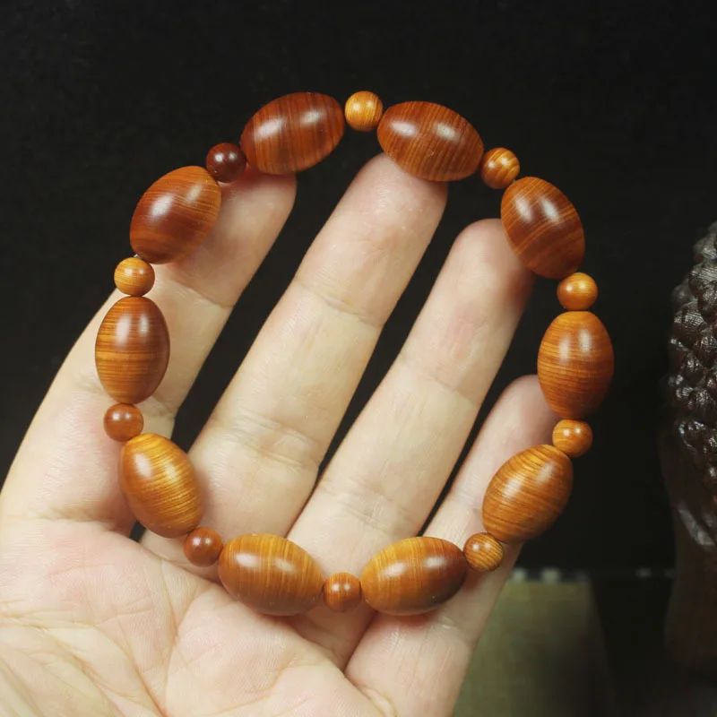 Cypress wood high-oil content jujube beads Buddhist prayer beads bracelet for men and women, simple prayer beads jewelry gift