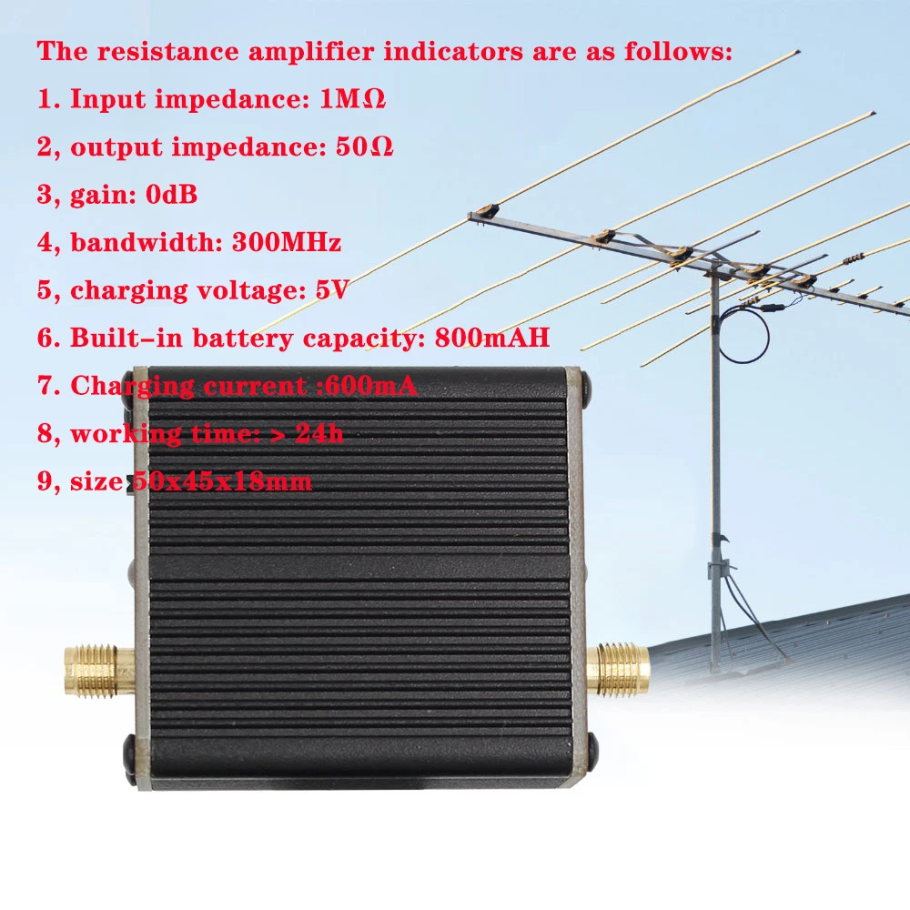 High Impedance Amplifier with Donut AM MW/SW Antenna For Mini Loop Antenna SDR Walkie Talkie Small Loop Malachite Radio Receiver