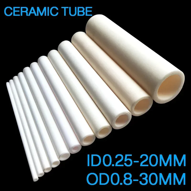 Ceramic tube inner diameter 0.25-20mm alumina high temperature resistant insulated hollow thermocouple protection ceramic tube