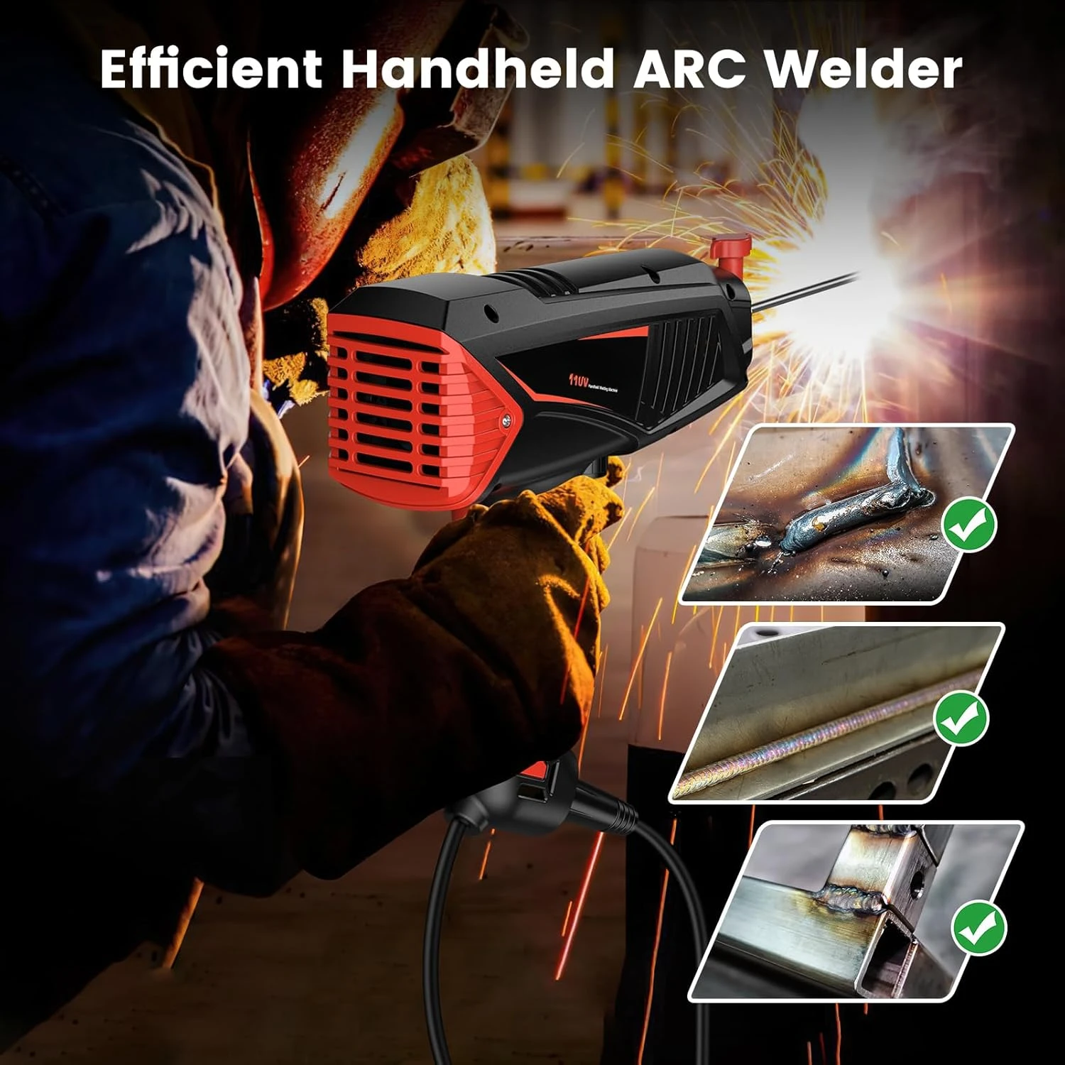 110V Handheld Welder, LCD Display/IGBT Inverter/Rotary Button Adjustment