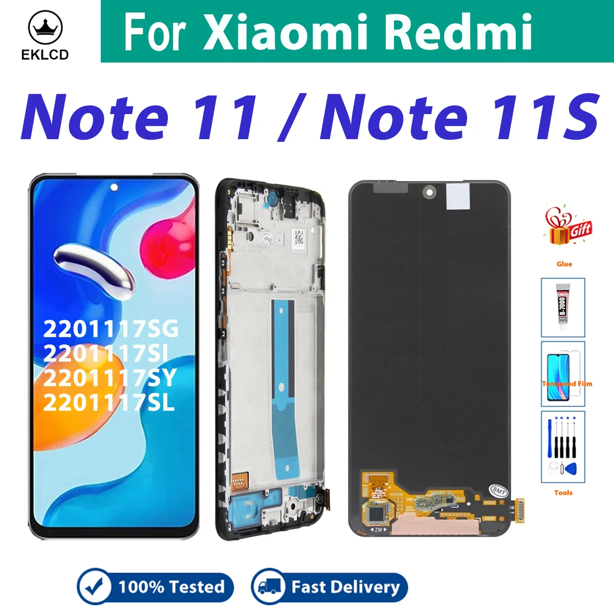 For Xiaomi Redmi Note 11 / Note 11S LCD Display Touch Screen For Redmi Note 11s 4G 2201117SG 2201117SI 2201117SY 2201117SL