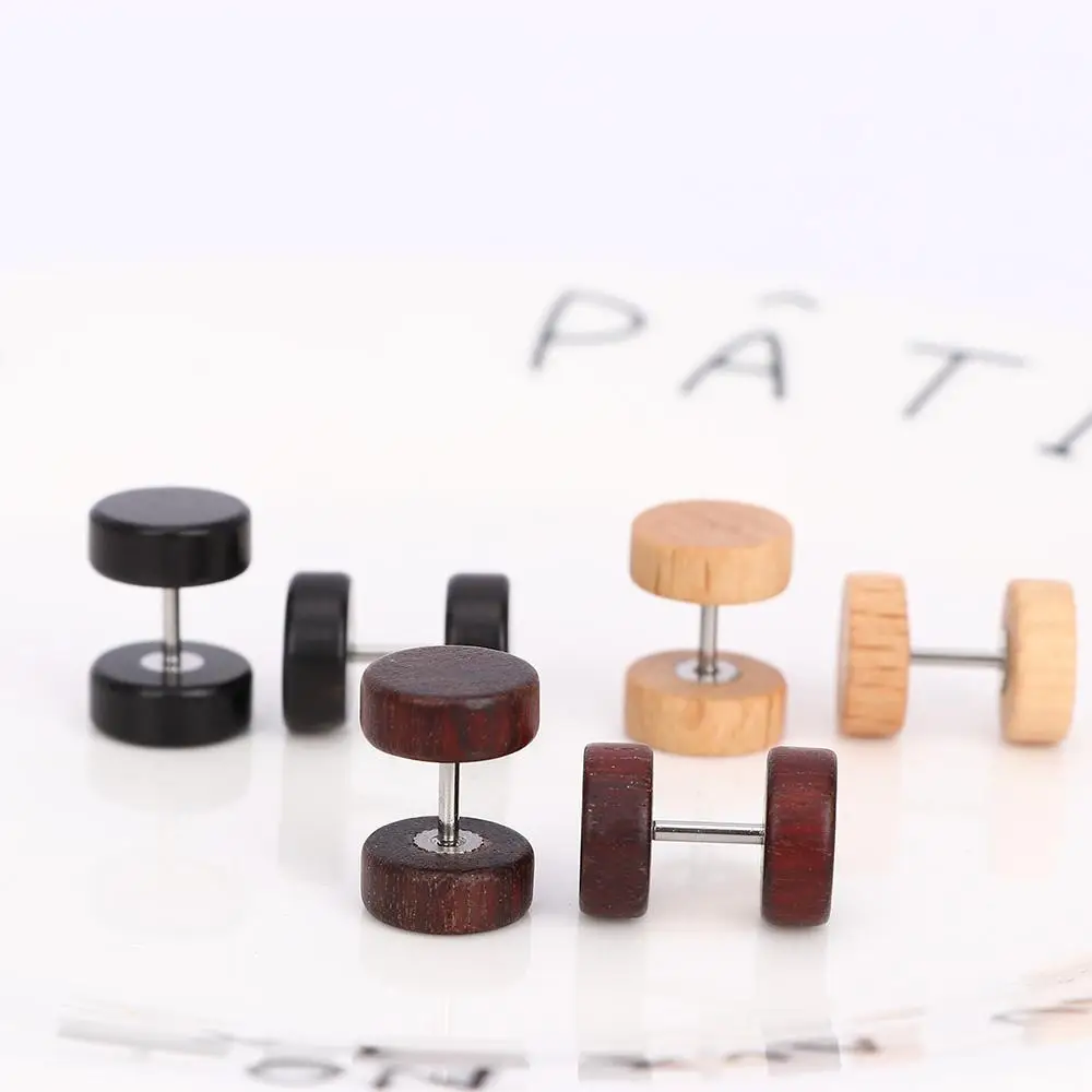 

Punk Stainless Steel Earings Double Sided Barbell Ear Stud Anti-Allergic Body Jewelry for Men Women