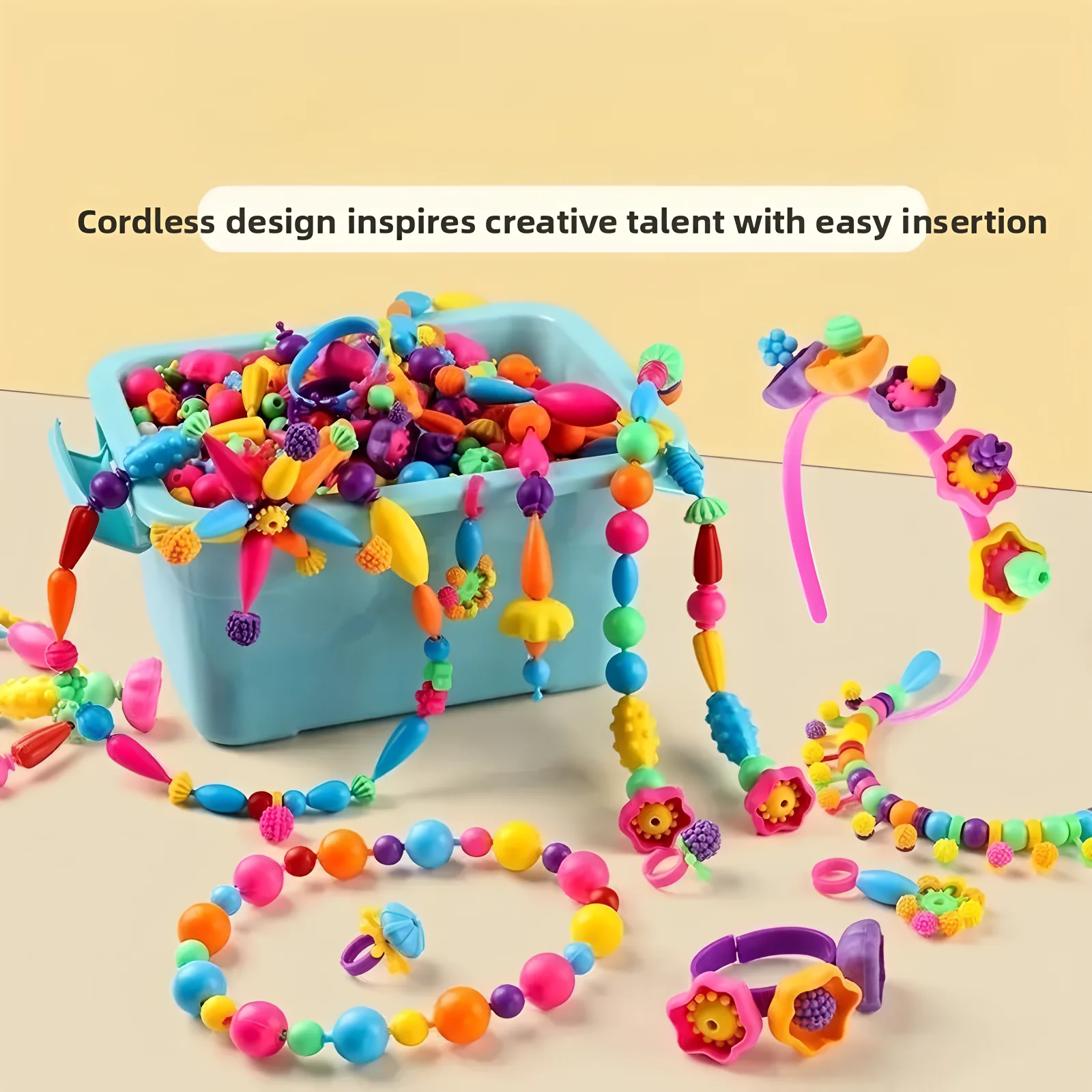 Zestaw do samodzielnego tworzenia biżuterii dla dziewczynek z koralików, kreatywny zestaw do robienia naszyjników, bransoletek i pierścionków DIY, idealny prezent na Boże Narodzenie i urodziny.