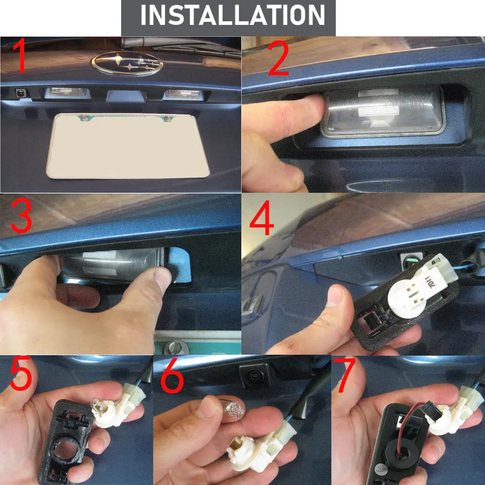 2Pcs 6500K White LED License Plate Lights For Subaru Forester Crosstrek Outback Ascent view 6
