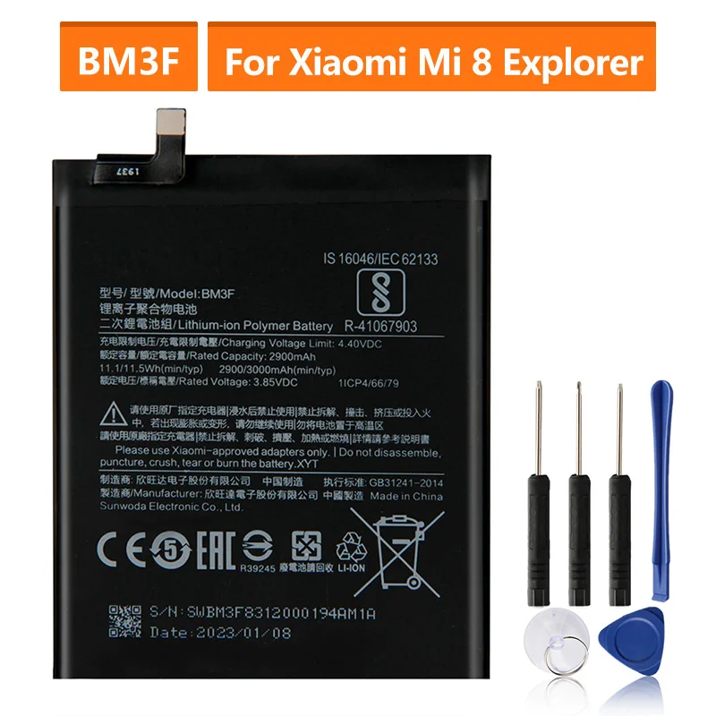 Replacement Battery For Xiaomi 8 MI8 M8 Pro Transparent Exploration Edition BM3F Rechargeable Phone Battery 3000mAh