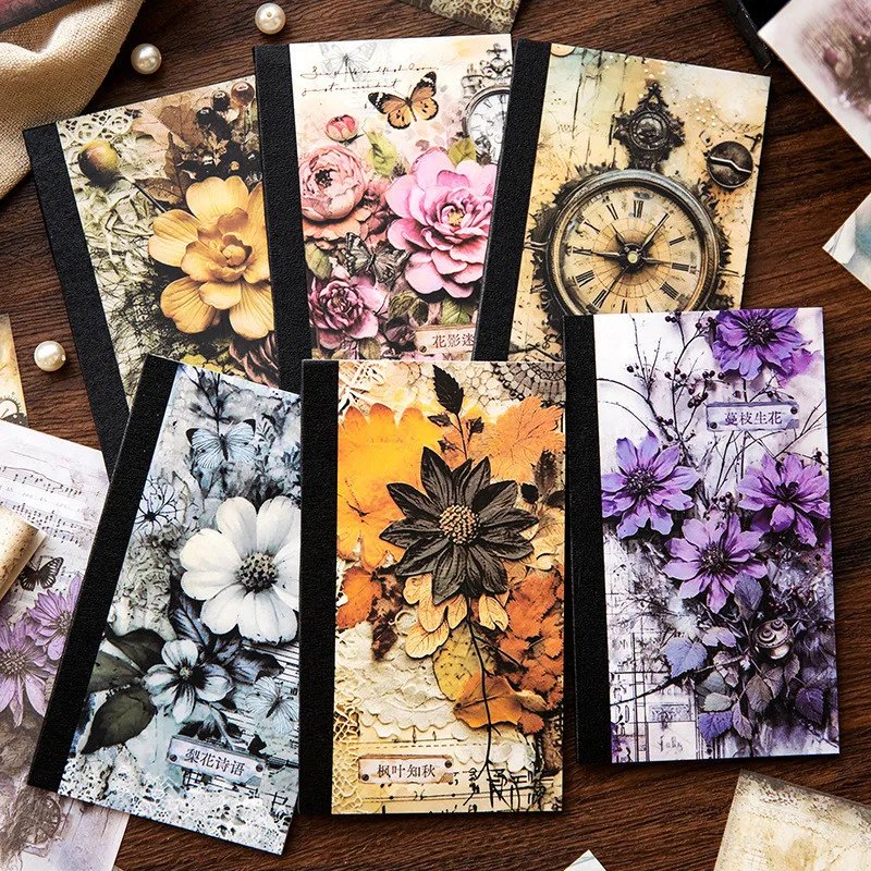 40 Pcs/pack Vintage Journaling Scrapbooking Material Paper Antique Letter Plant Sheet Art Crafts Projects for Diary Album